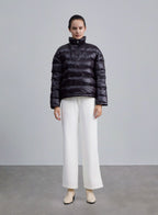Half-Zipper Cropped Puffer Jacket - Juniper, S image
