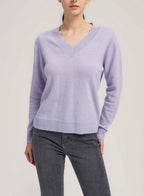 Pure Cashmere V-Neck Sweater - Lavender, L image
