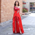 Ladies Banquet Summer Ladies Temperament Dress - red 1, 3XL image