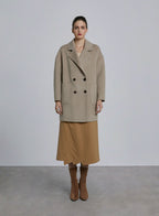 Cashmere Notch Lapel Short Coat - Light Tide, S image