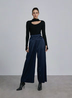 Knitted Cutout Detail Wool Bodysuit image 0
