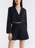 Pleated Shorts - Black, S image