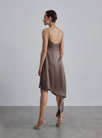 Asymmetric Handkerchief Hem Silk Slip Dress image 1