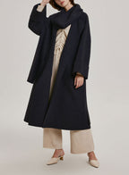 Mia Long Scarf Wool Coat - Blue Night, M image