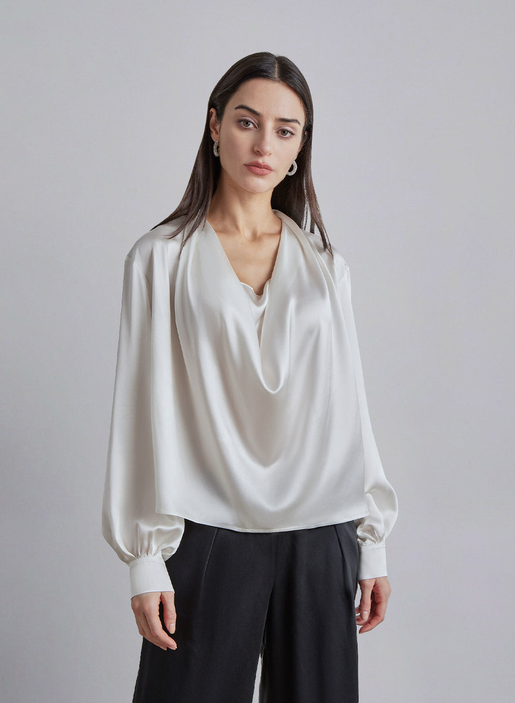 Cowl-Neck Silk Blouse image 0