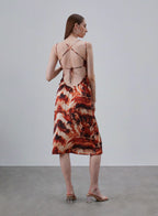 Printed Back Cross Silk Dress image 2