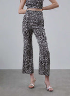 Printed Silk Bell-bottomed Pants image 3