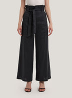 Belted Wide-Leg Linen Pants