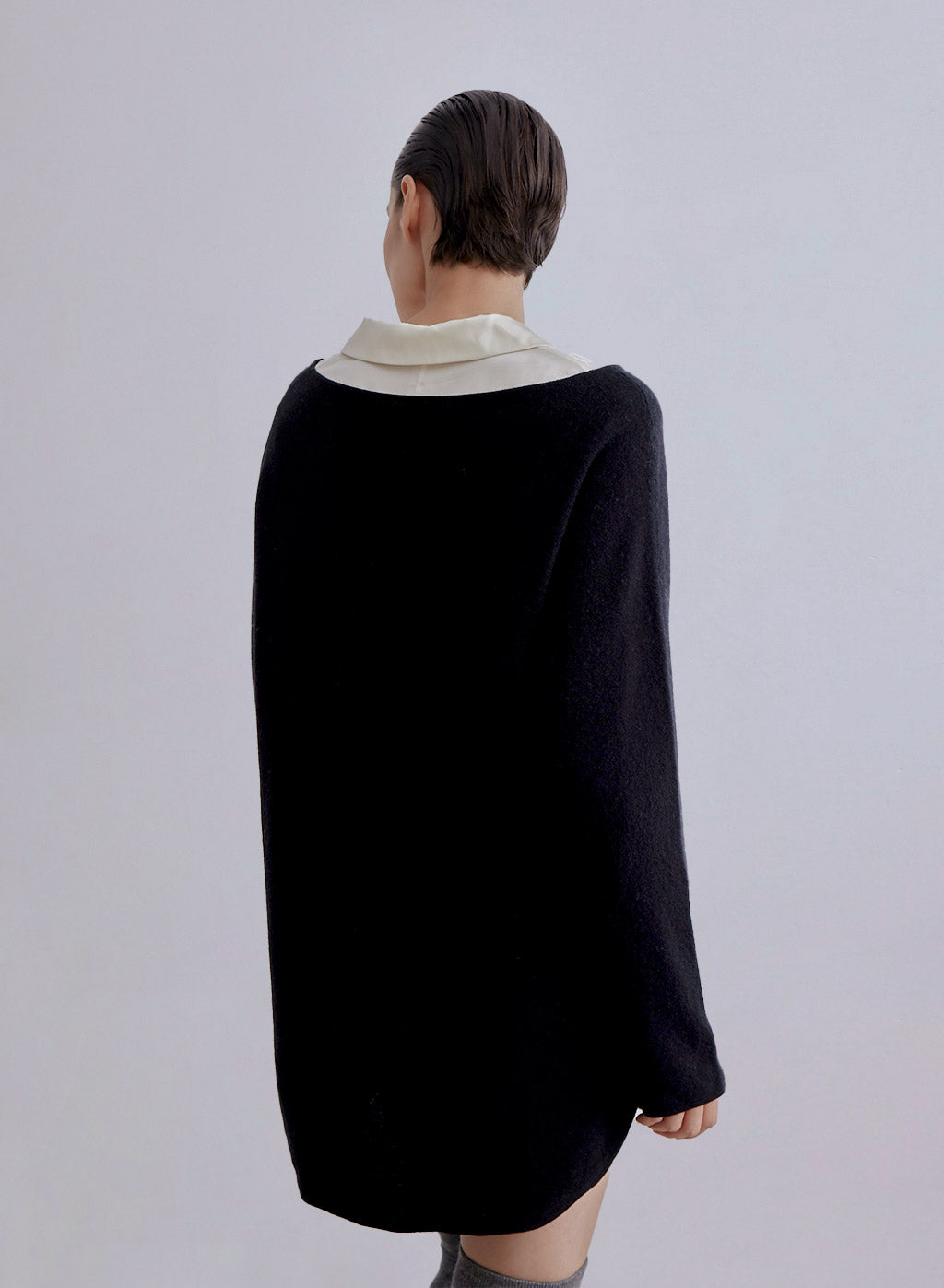 Boatneck Oversized Cashmere Sweater — SILK MAISON