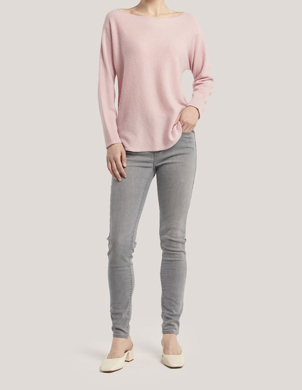 Boatneck Oversized Cashmere Sweater — SILK MAISON