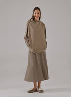 Button Front Slit Skirt
