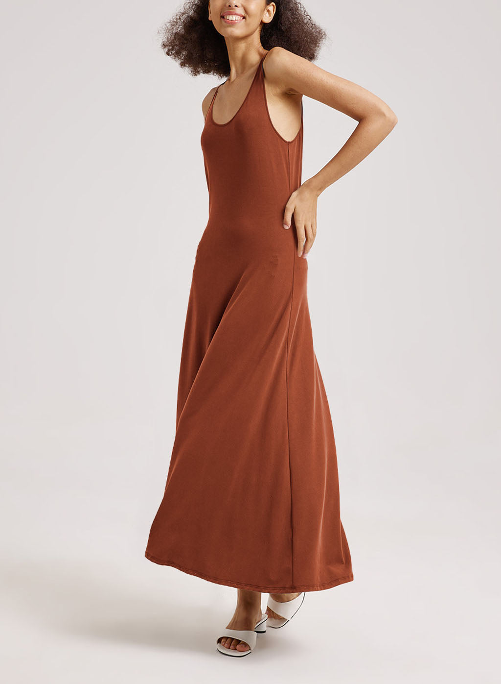 Refresh Maxi Tank Dress - Saddle Brown, S image