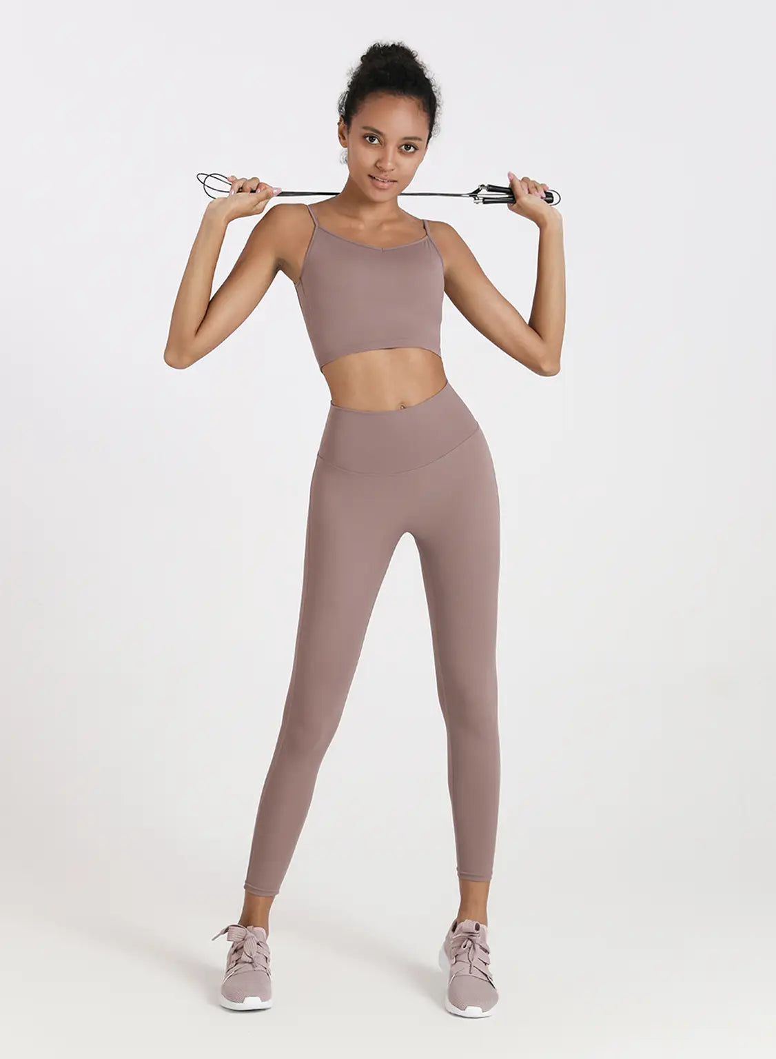 Energy Open-Back Longline Bra - Dark Sand, XL image