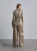 Posh Front Knot Silk Pajama Set image 1