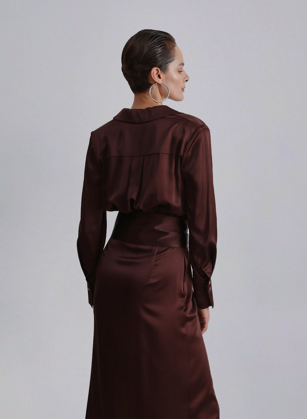 Maison Belted Silk Shirt Dress image 1