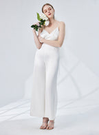 Empire Waist Wide-Leg Satin Jumpsuit image 0