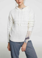 Fine Knit Hoodie - White, L image