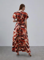 Printed Holiday Style Silk Dress image 3