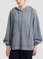 Large Sleeves Drawstring Hoodie - Botticelli, L image