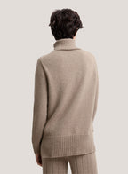 Funnel Neck Undyed Pure Cashmere Sweater image 1