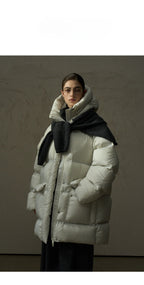 Super Soft High Density Zero Pressure Hooded Gall Free Down Jacket