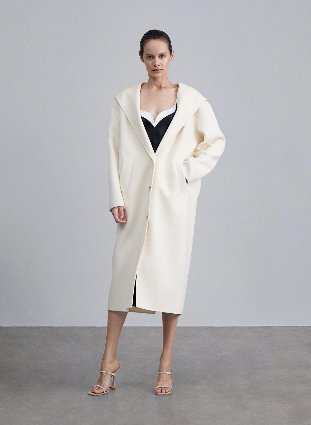 Tapered Loose Wool Hooded Coat image 0