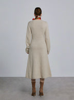 Scoop Neck Midi Wool Dress image 1