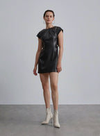 Back Cut-out Faux Leather Dress image 0