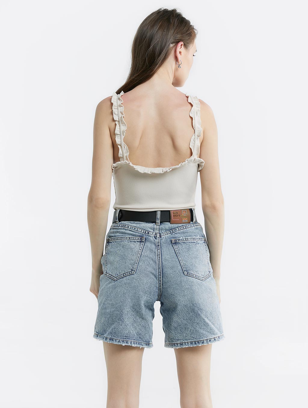 Ribbed Ruffle Strap Bodysuit image 3