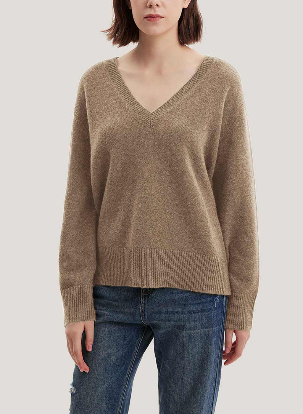 Wool And Yak-Blend Sweater - Pale Taupe, M image