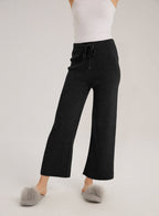 Hadley Drawstring Cashmere-Wool Pants - Black, M image