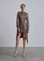 Classic Corset Silk Dress - Suva Grey, XS image
