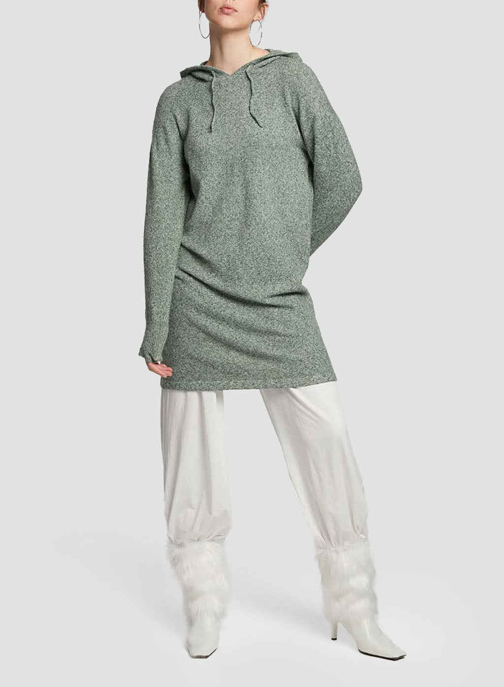 Stretch Sweater Dress - Green, L image