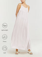 Backless Halter Dress - Pearl White, S image