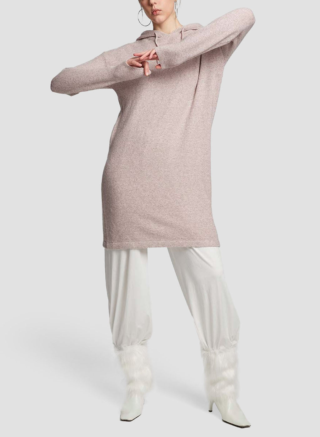 Stretch Sweater Dress - Powder Pink, M image