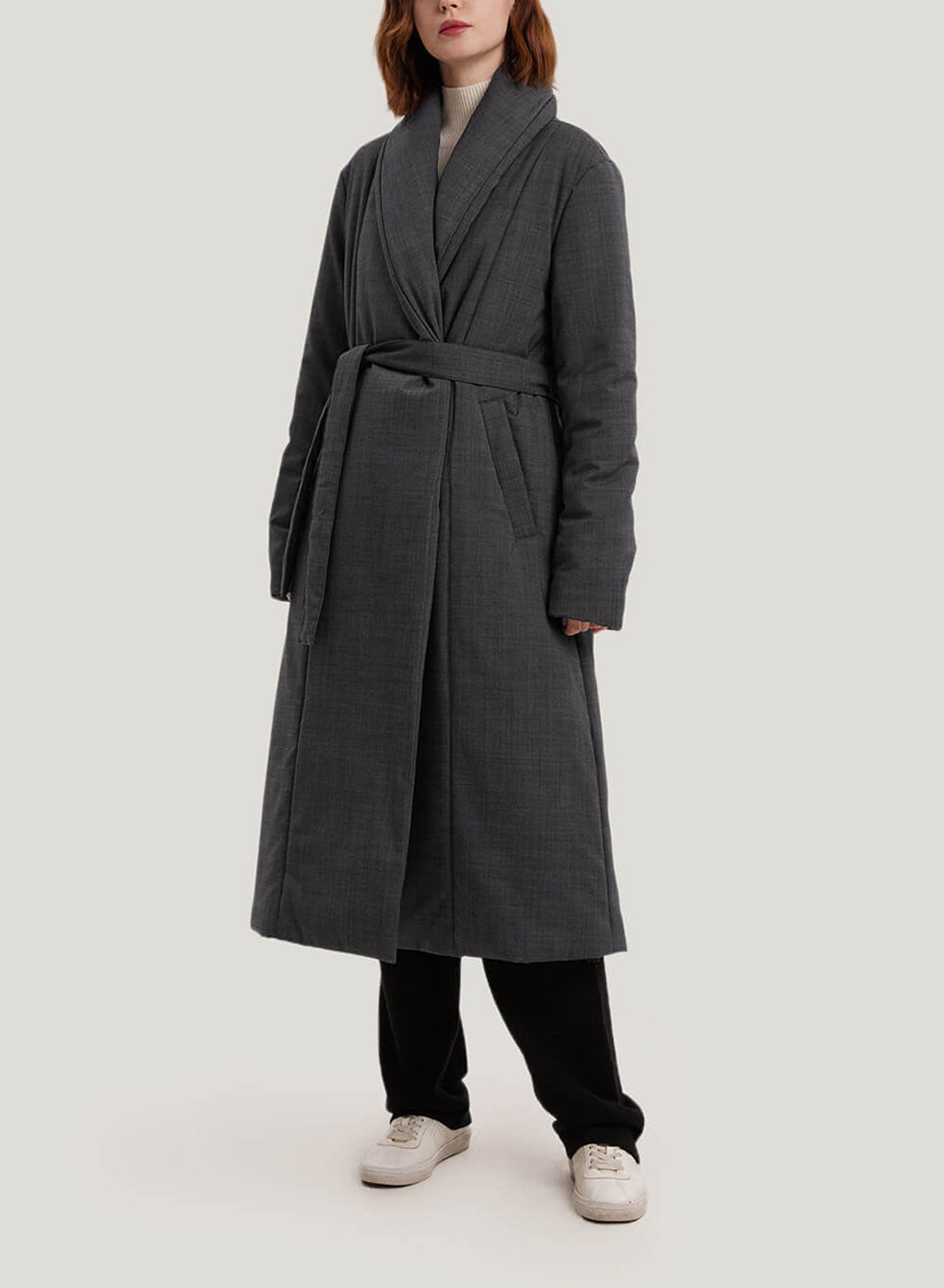 Belted Wool-Blend Padded Coat image 0