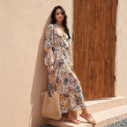 Floral summer pleated floral print dress