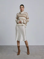 Turtleneck Wool-Blend Striped Sweater image 0