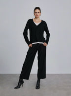 Soft Layered V-neck Wool Top image 0