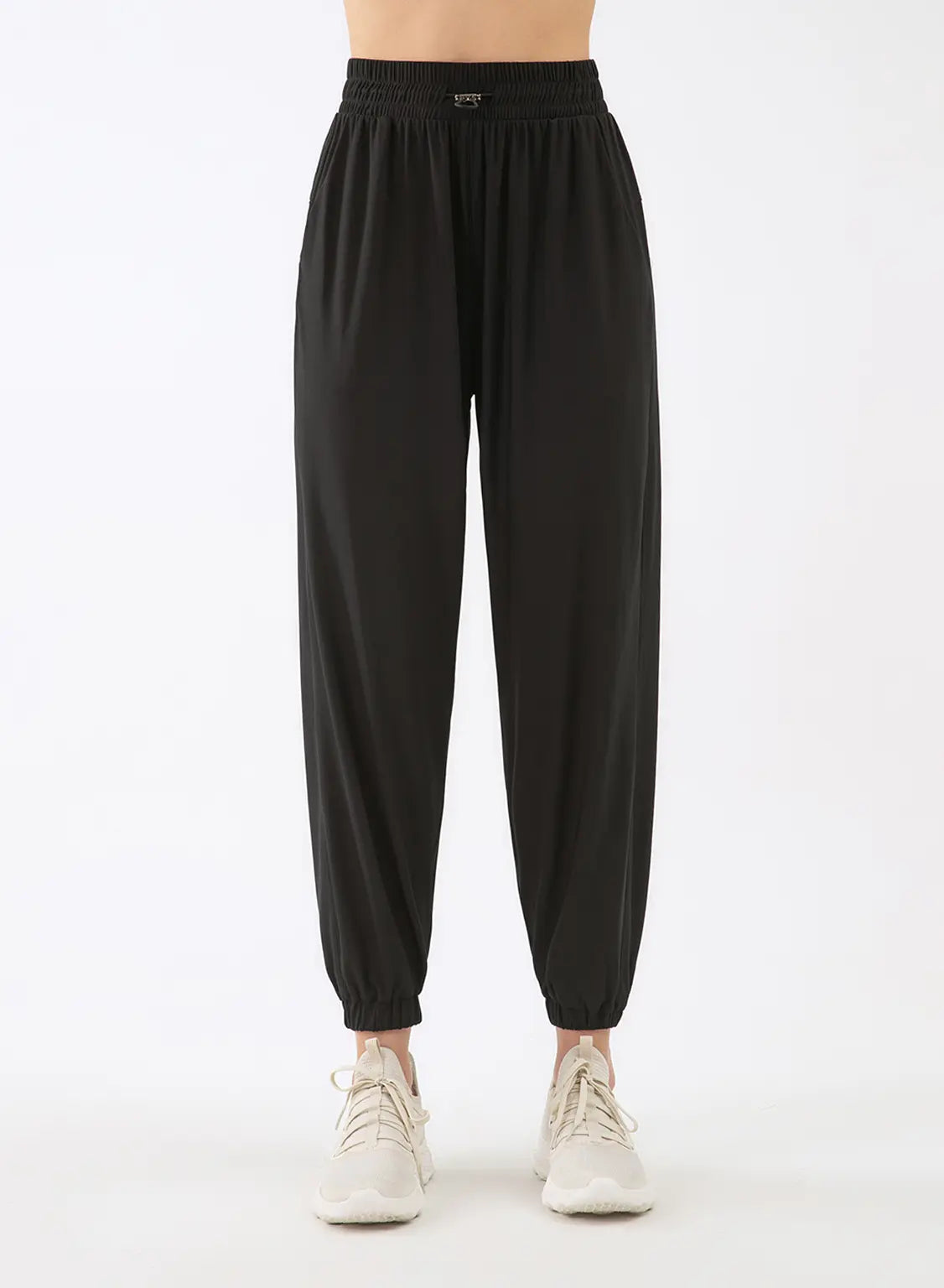 Breathable High-Rise Tapered Joggers - Black, XL image