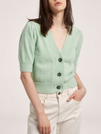 Cropped Cardigan with V Neckline image 0