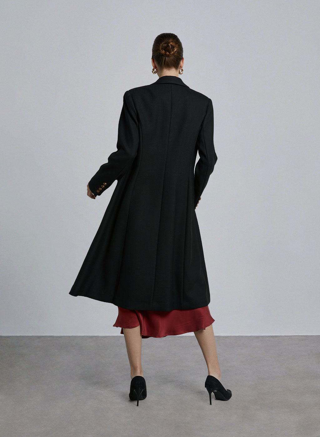 Tailored A-line Pocket Wool Coat image 1