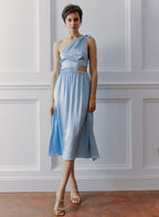 One Shoulder Knot Silk Dress image 0