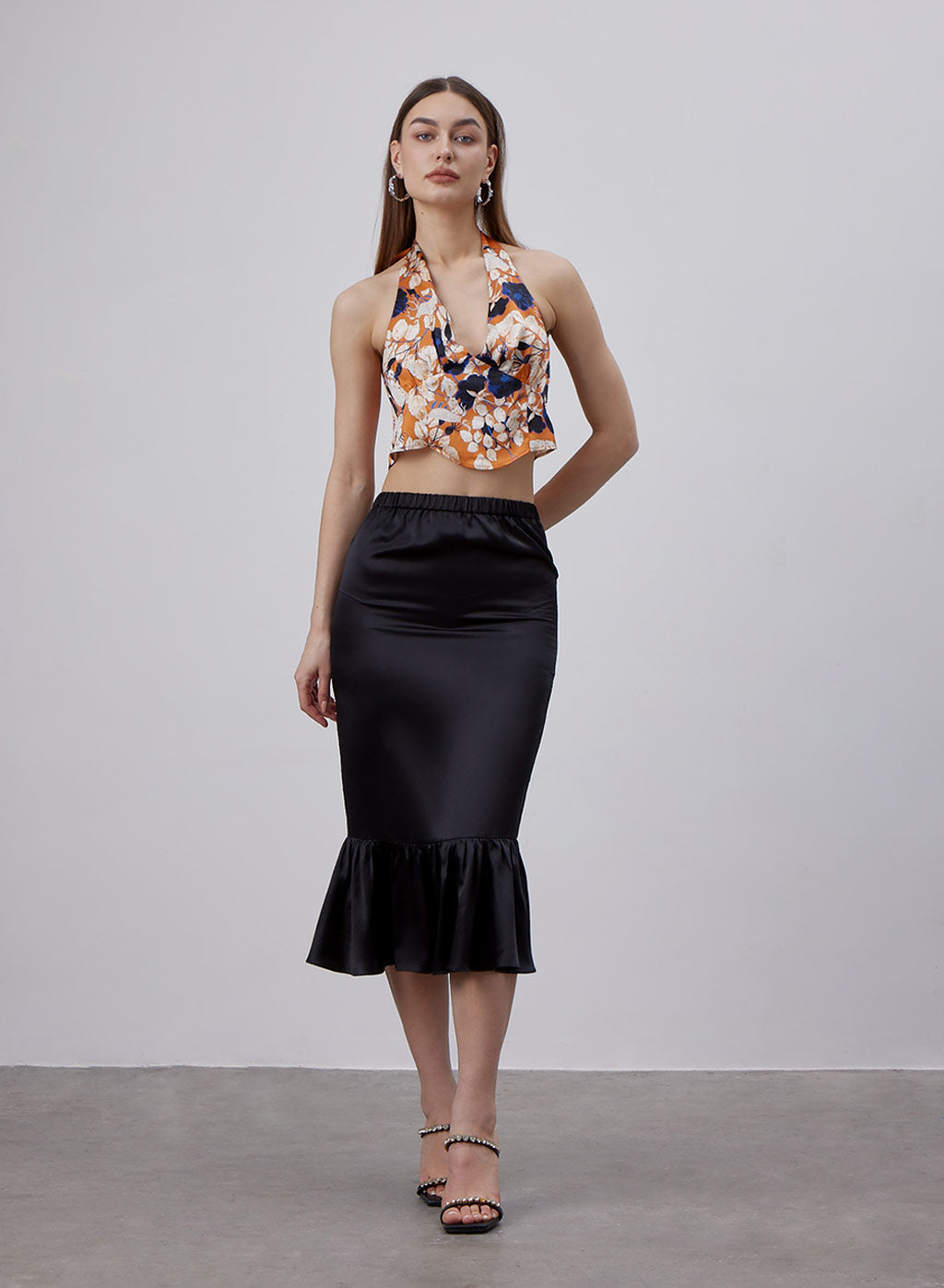 Mermaid Satin Midi Skirt image 0