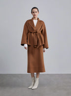 Oversized Knotted Wool Cropped Coat image 0