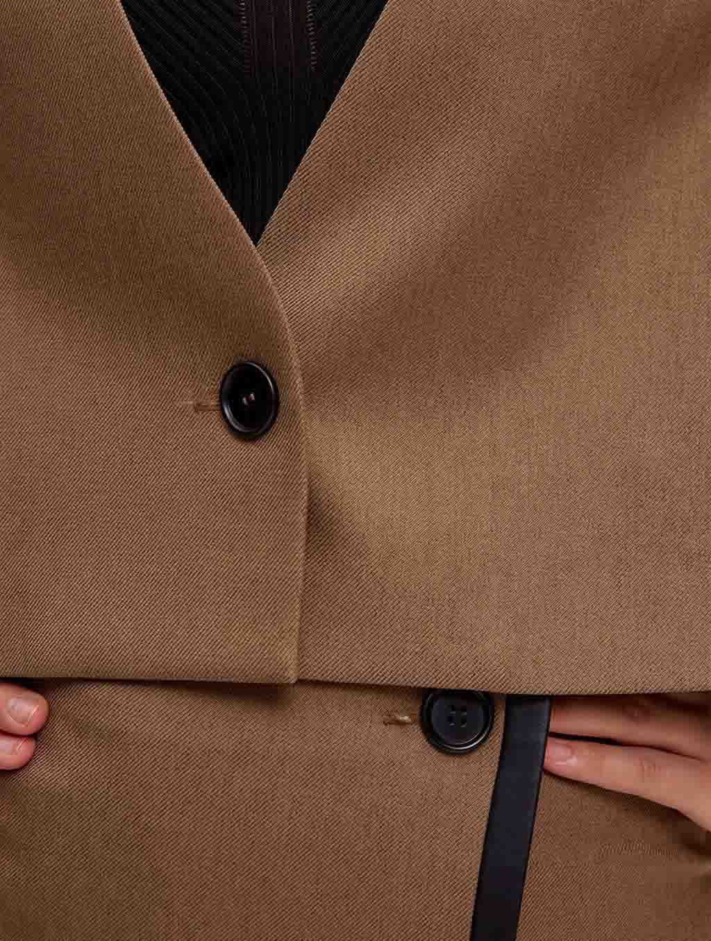 cropped one button blazer-detail1-brown
