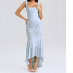 Sleeveless sexy fashion one-word neck tight dress