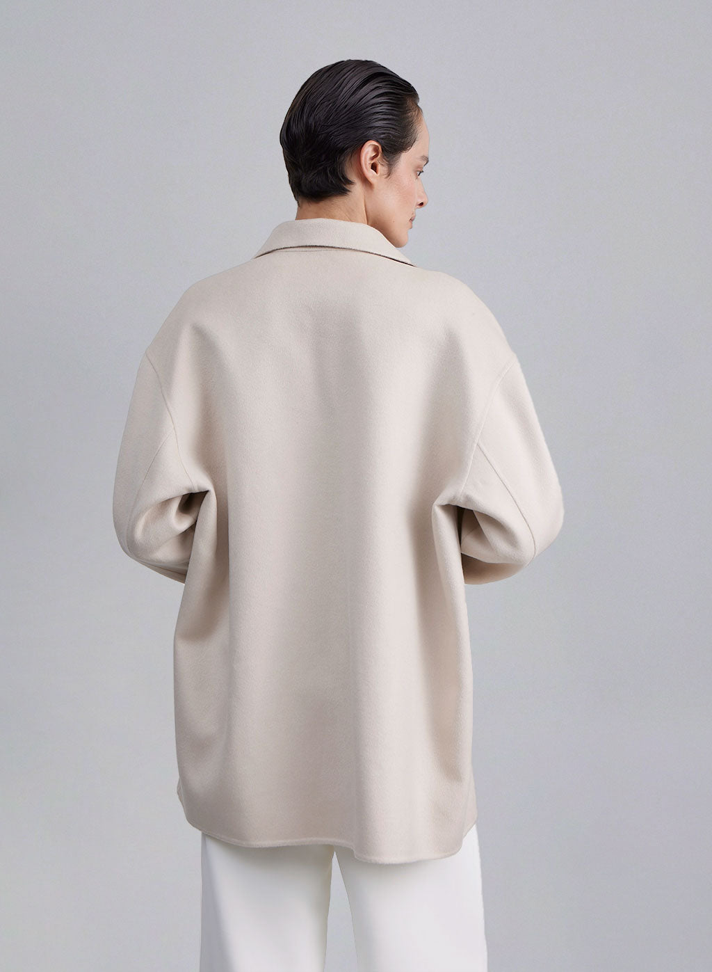Drop Shoulder Buttoned Front Wool Coat image 1
