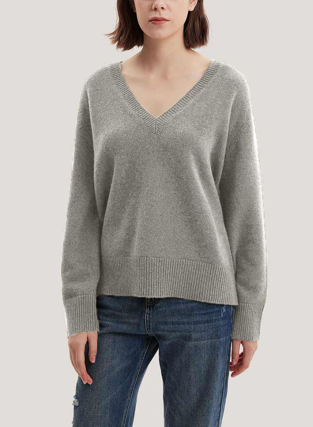 Wool And Yak-Blend Sweater - Light Grey, XL image