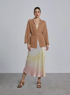Pointelle-Knit Cashmere Belted Cardigan - Latte, L image